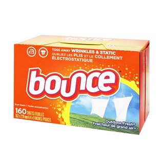 Bounce 烘衣柔軟片 戶外清新香味 減少皺摺及靜電, 160片, 1盒