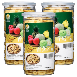 Global Garden 盛花園 香蕉脆片小點, 210g, 3罐
