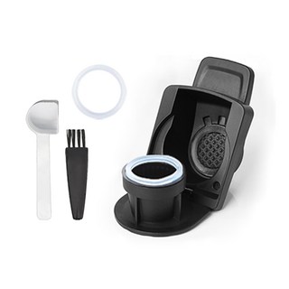 KALDIN Nespresso 膠囊咖啡 Dolce Gusto B型 膠囊轉接器 + 橡膠圈 2入 + 湯匙 + 清潔刷 套組, 1套, 黑色