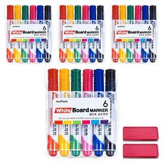 東亞文化 白板筆 6色 2入 + 白板筆板擦 文具組, 混色, 2套