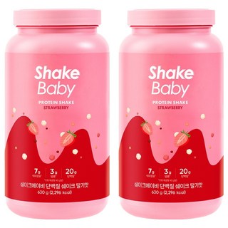 ShakeBaby 纖活蛋白奶昔粉 草莓口味, 630g, 2罐