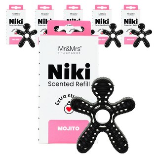 Mr&Mrs FRAGRANCE Niki 車用芳香劑補充包, 莫希托, 6個