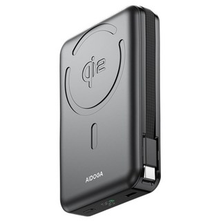AIDOGA 艾迪伽 Qi2 10000mAh 磁吸無線充電行動電源, PB-4241, 岩石黑