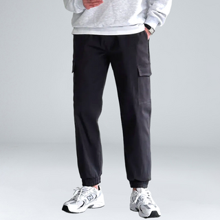 이브클로젯 남성용 코튼 스판 밴딩 일자핏 카고 조거팬츠 6079-1