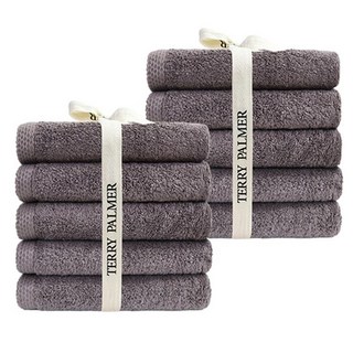 TERRY PALMER 酒店毛巾 200克 30支棉紗, 黑灰色, 10條