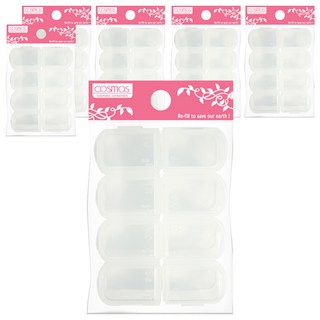 台灣 COSMOS 可拆式分裝盒 8格, 透明色, 6個