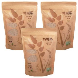 파파루 간편레시피 유기농 쌀가루 현미 굵은입자 이유식 후기, 400g, 3개