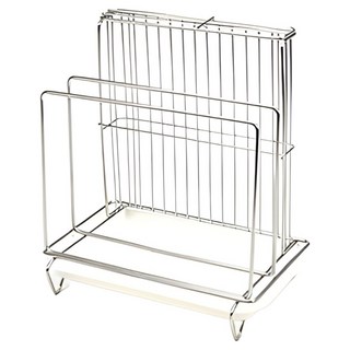 HIKARI 日光生活 304不鏽鋼刀具砧板架 瀝水盤設計 廚房收納, 不銹鋼色, 1個