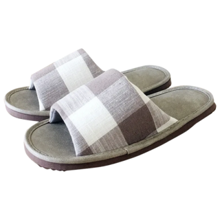 TAIWAN SLIPPER 台灣犀利趴 簡單生活 家居室內拖鞋, L, 沉靜格紋咖, 1雙