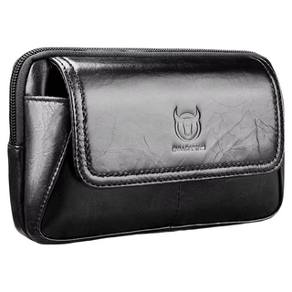 BULLCAPTAIN 真皮頭層牛皮多款式男士腰包手機包 LB775