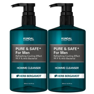 KUNDAL 昆黛爾 男性私密處專用Pure&Safe涼感清潔露 草本香檸檬香, 300ml, 2瓶