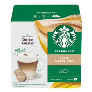 STARBUCKS 星巴克 拿鐵咖啡膠囊 咖啡膠囊5.5g 6顆 + 牛奶膠囊16g 6顆, 1盒, 21.5g, 6份
