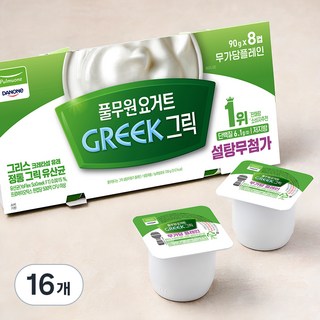 풀무원다논 그릭 설탕무첨가 플레인, 90g, 8개입, 2개