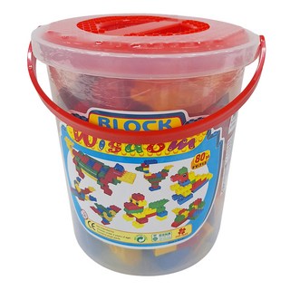 BRICK MASTER 積木大師 Set 80 益智積木玩具, 桶裝積木, 1桶