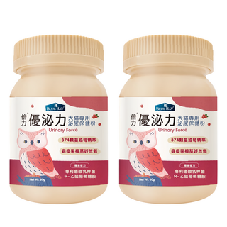 BLUE BAY 倍力 優泌力犬貓專用泌尿保健粉, 含蔓越莓精華, 專利嗜酸乳桿菌, 泌尿保健粉, 60g, 2罐