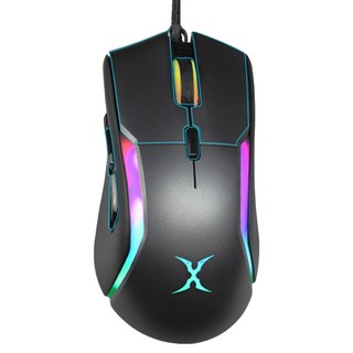 FOXXRAY 狐鐳 隕星獵狐電競滑鼠 9鍵可程式化 12400DPI 1000Hz回報率 20百萬次點擊, FXR-HM-75, 黑色