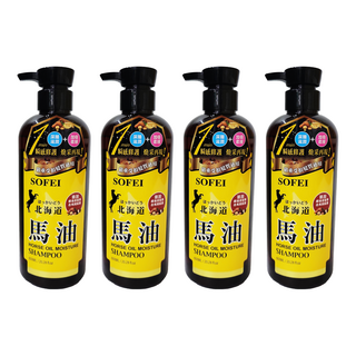 SOFEI 舒妃 北海道馬油 強效保濕柔潤 洗髮精, 600ml, 4瓶