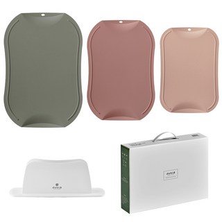 도블레 칼집나지 않는 도마, 1세트, 도마 소 살몬 + 중 말린장미 + 대 카키 + 거치대