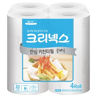 크리넥스 천연펄프 안심 클래식 롤키친타올, 150매, 4개