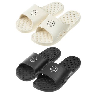 BASE ALPHA ESSENTIALS 卡通防滑浴室拖鞋 黑色+象牙白, 黑色, 象牙白, 1個