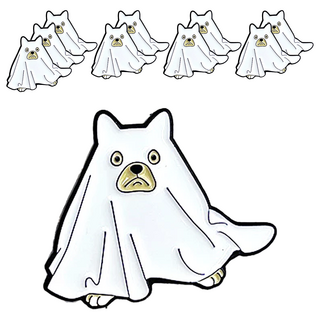 萬聖節胸針/別針 Set 金屬徽章, 小狗幽靈, 10個