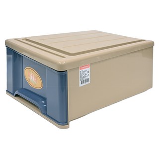 KEYWAY 聯府 大彩虹抽屜整理箱 35L, 卡其色 + 藍色, 1個