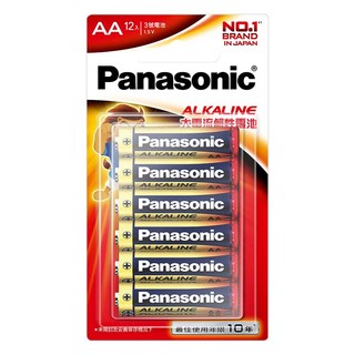 Panasonic 台灣公司貨 大電流鹼性電池 3號, 12顆, 1組