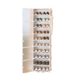 京太陽 1列10層側開組合鞋櫃 44 x 31 x 158cm 白色磨砂款, 10層