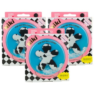 Mr&Mrs FRAGRANCE Niki 特別裝飾 車用芳香劑, 3個, 柑橘麝香