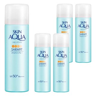 SKIN AQUA 水潤肌 瞬間清爽防曬噴霧 SPF50+ PA++++ 清爽速乾 全身UV防護, 50g, 5瓶