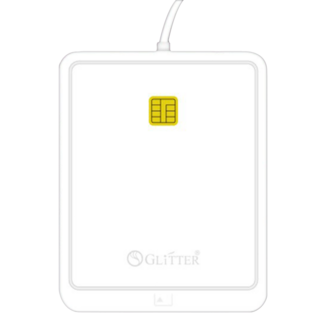 GLiTTER 宇堂 晶片讀卡機 GT-1398 支援網路ATM轉帳/繳費/餘額查詢, 白色, 1個