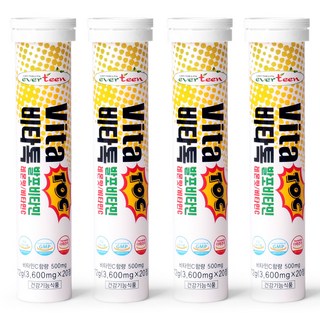 everteen Vita Toc維他命C發泡錠 檸檬口味, 20錠, 4瓶