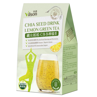 米森 纖女搖搖C多多檸檬茶 10包入 (高纖奇亞籽、天然檸檬綠茶、無添加), 80g, 1盒