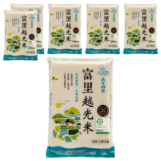 天生好米 富里越光米, 台灣花蓮產地, CNS二等, 1.5kg, 6包