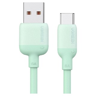 UGREEN 綠聯 USB-A 2.0 to USB-C 快充傳輸線, 1m, 薄荷綠, 1條