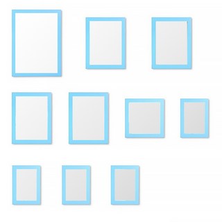 iINDOORS 英倫家居 北歐簡約實木相框10件組, 水藍色, 1組