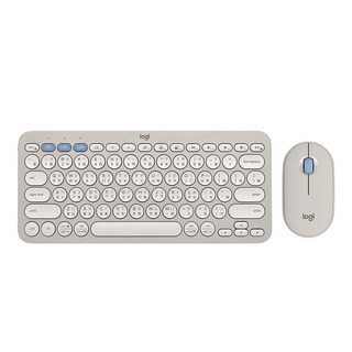 logitech 羅技 Pebble 2 Combo 無線藍牙鍵盤滑鼠組 原廠保固, YR0091 + MR0103, 迷霧灰, Mini (Compact/60%/75%)