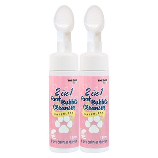 더독 2in1 풋 버블 반려동물용 클렌져, 130ml, 2개