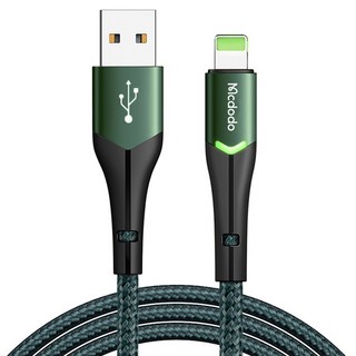 Mcdodo 麥多多 偉麗雙LED線 iPhone數據線，3A充電, 1.8m, 黑色, 1條