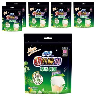 SOFY 蘇菲 超熟睡內褲型衛生棉 草本抑菌, M, 2片, 6包