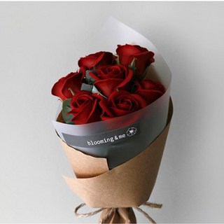 艾米購物 香皂花 51支 酒紅色 香氛精油 告白求婚 生日禮物, 1組