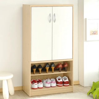 HOPMA 合馬家具 雙門六格鞋櫃 台灣製造 玄關收納櫃 置物鞋架 C-120DML-R4, 白橡配白