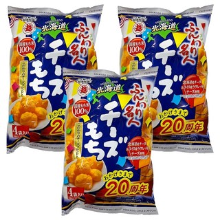 越後製菓 北海道起司泡芙米果 4包, 66g, 3袋