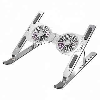 ANTIAN C9 可折疊鋁合金風扇散熱筆電增高支架, 銀色, 1個