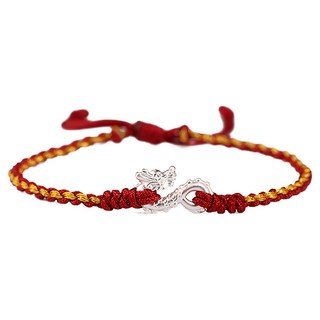 手鍊 #80, 56g, 1條, 銀龍紅繩