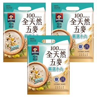 QUAKER 桂格 全天然五麥 嚴選十六 無添加糖 10包, 220g, 3袋