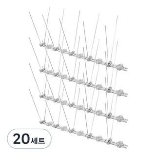 Hanil Electric 驅鴿防鳥刺 25cm + V形不鏽鋼 5入 + 壓克力雙面膠帶 25cm 套組, 20套