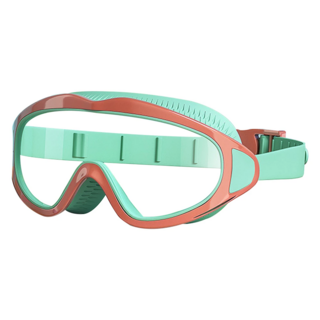 OMG 防水防霧兒童蛙鏡，大墊圈舒適，抗UV材質，視野清晰, 16 x 6.5cm, 南瓜橙, 1個