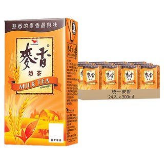 統一 麥香奶茶 300ml - 經典國民飲品 大麥風味, 24入