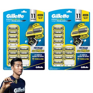 Gillette 吉列 正品 鋒護黃色手動刮鬍刀片, 11入, 2個